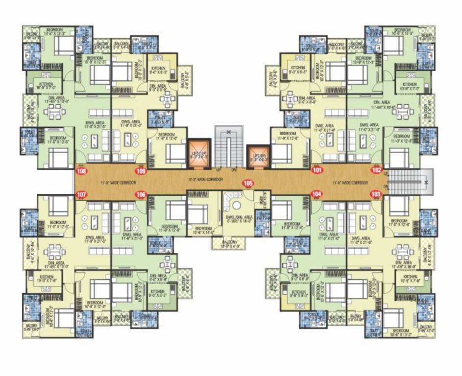 radha krishna Single Tower Cluster Plan