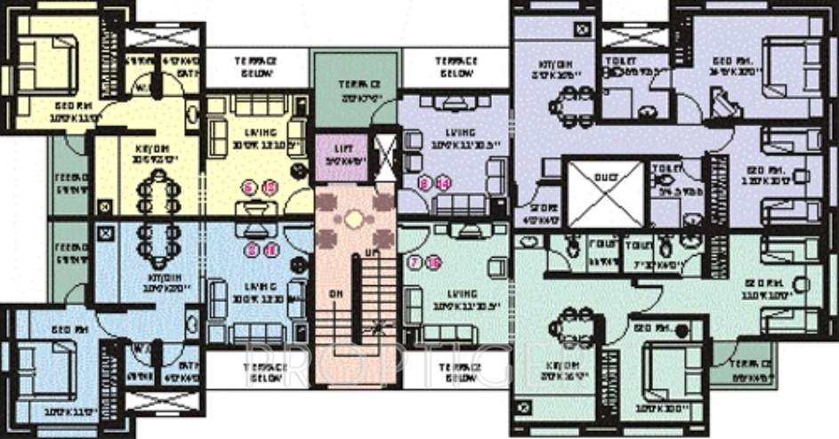 salunkhe builders eshaan Eshaan Cluster Plan for Even Floor