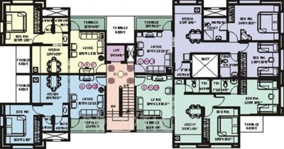 salunkhe-builders eshaan Eshaan Cluster Plan for Odd Floor