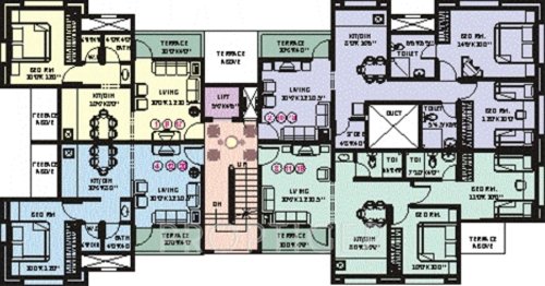 salunkhe-builders eshaan Eshaan Cluster Plan for Odd Floor