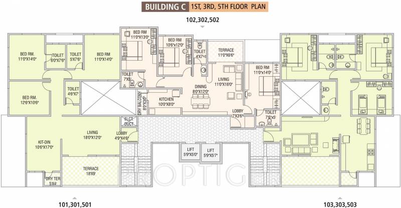 1, 2, 3 BHK Cluster Plan Image - Reelicon Shelters Felicia for sale at ...