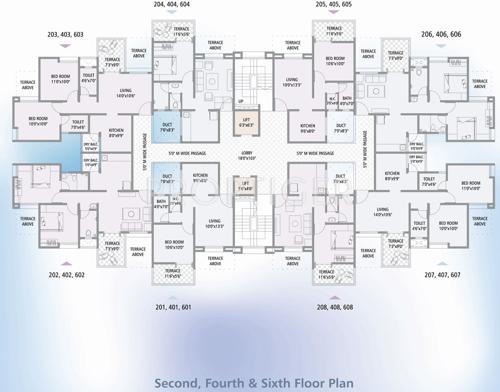 reelicon-shelters-pvt-ltd elan Elan Even Floor Cluster Plan