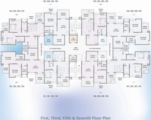 reelicon-shelters-pvt-ltd elan Elan Odd Floor Cluster Plan