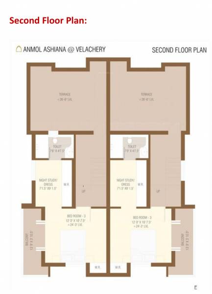  ashiana Cluster Plan from 1st to 2nd Floor