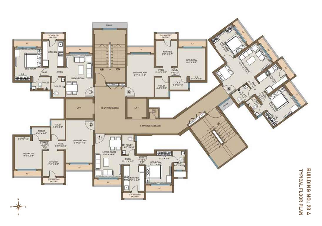  virar gardens building no 23 24 and 25 Building 23 Cluster Plan for Typical Floor