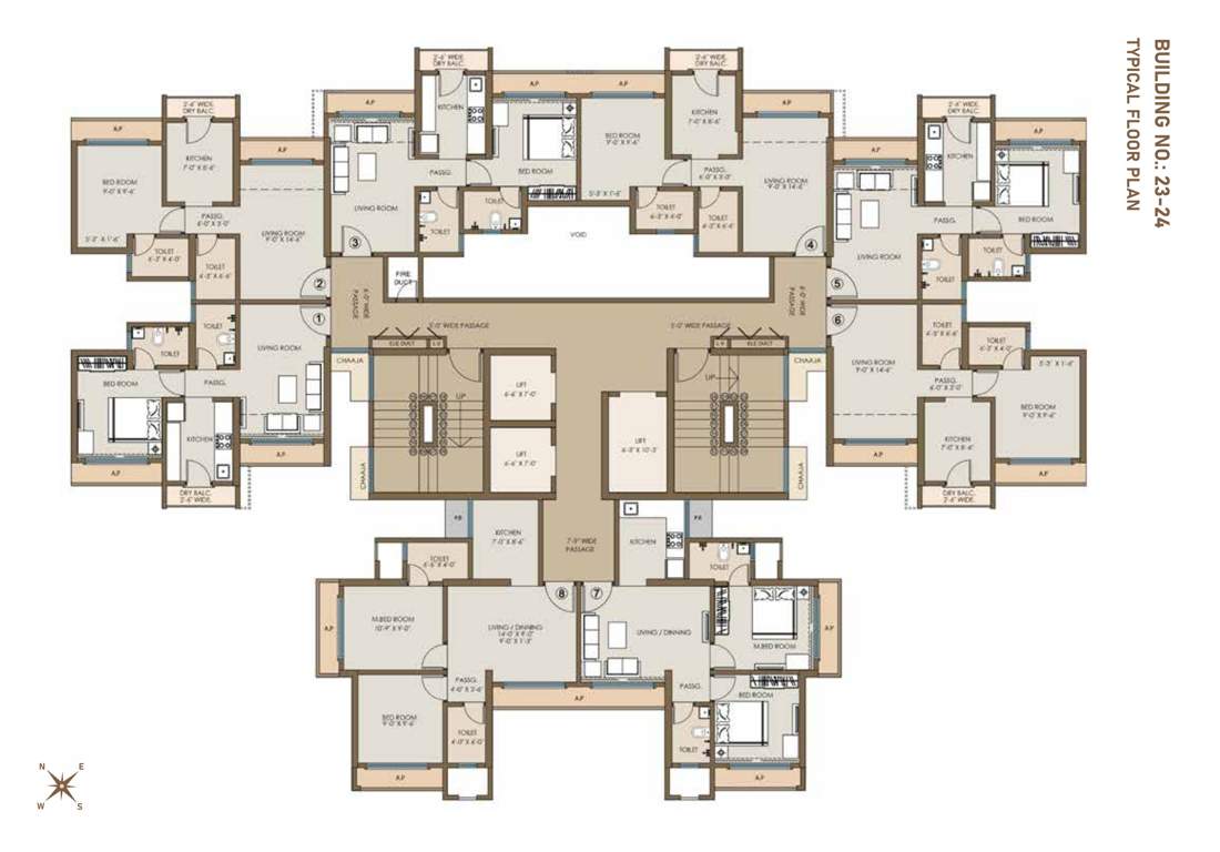  virar gardens building no 23 24 and 25 Building 24 Cluster Plan for Typical Floor