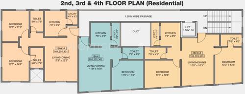 gaikwad vaidehi-saaket Vaidehi Saaket Cluster Plan from 2nd to 4th Floor