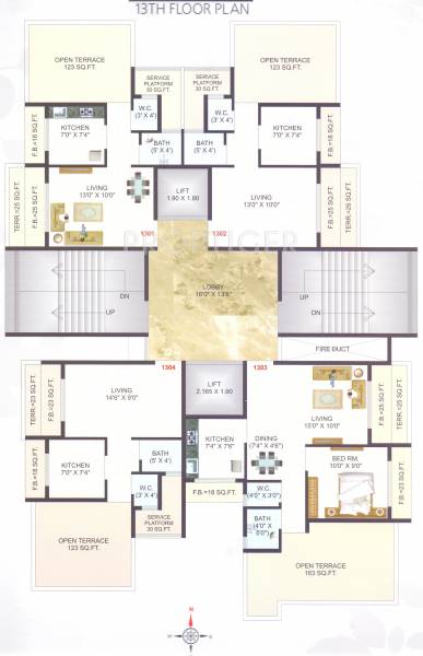  heights Heights Cluster Plan for 13th Floor