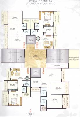 heights Heights Even Floor Cluster Plan