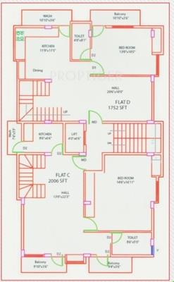 ever-green-properties-and-investments saathvic Tower 1 Cluster Plan for 1st Floor