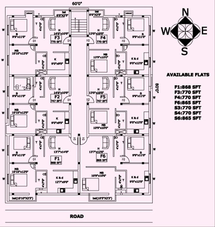 rajeswari infrastructure avighna Avighna Typical Floor Cluster Plan