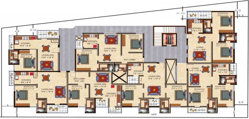 arihant-developers maruthi-nandan Maruthi Nandan Cluster Plan from 1st to 3rd Floor