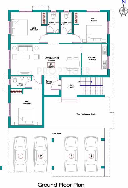 Swetha Builders Pearl Ground Floor Cluster Plan