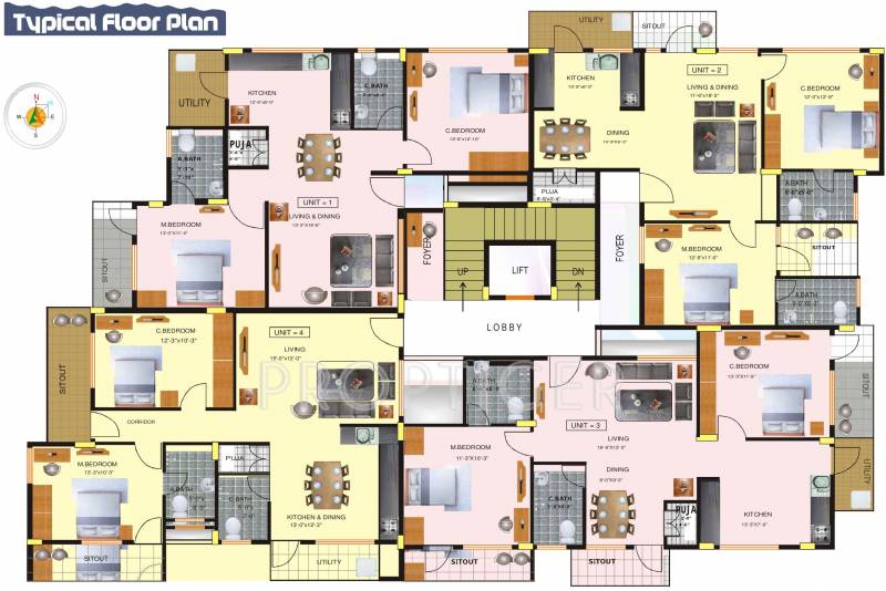 chattles-&-edifice gajamukha-residency Cluster Plan