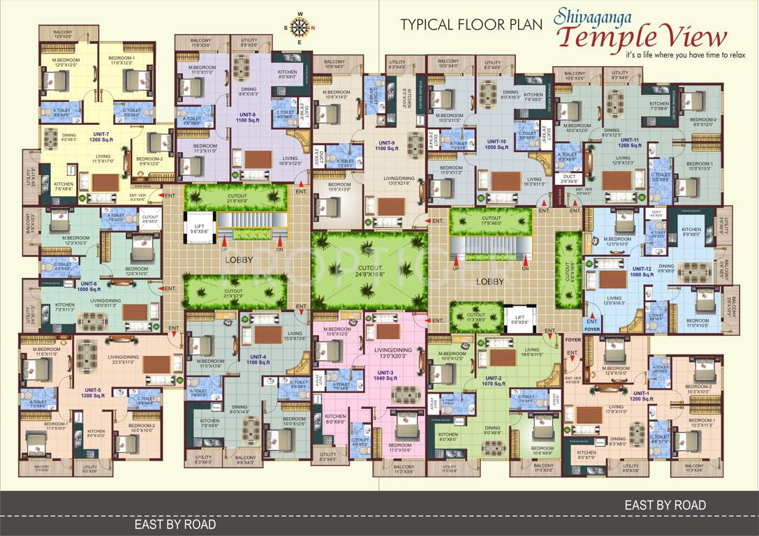  temple view Images for Cluster Plan of Shivaganga Temple View
