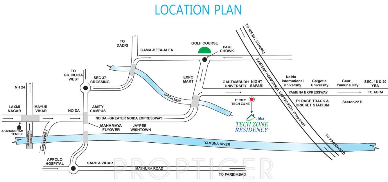  tech zone residency Images for Location Plan of HBA Tech Zone Residency