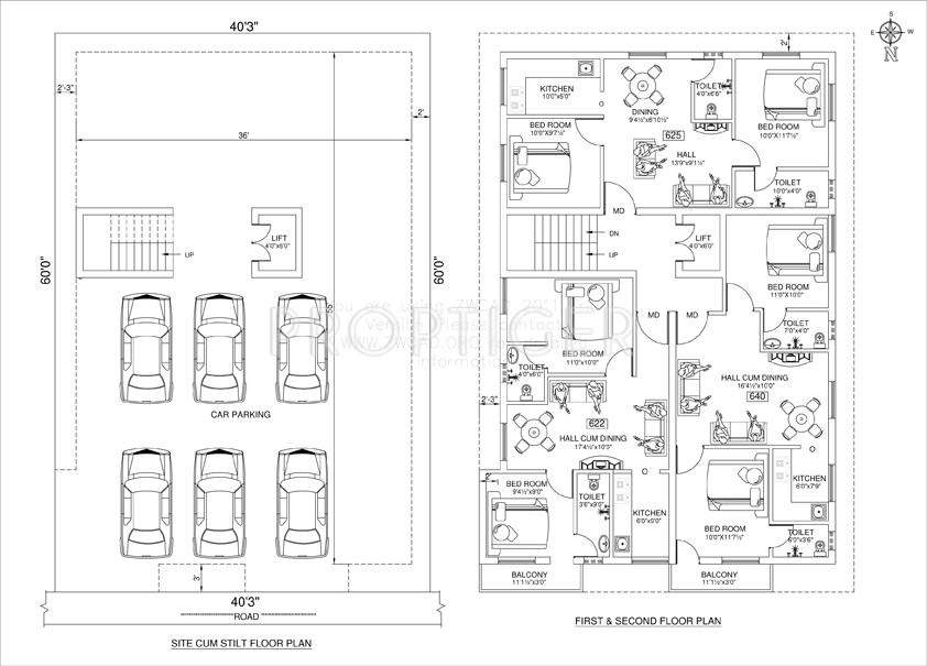 EGB Builders Brindavan Typical Floor Cluster Plan