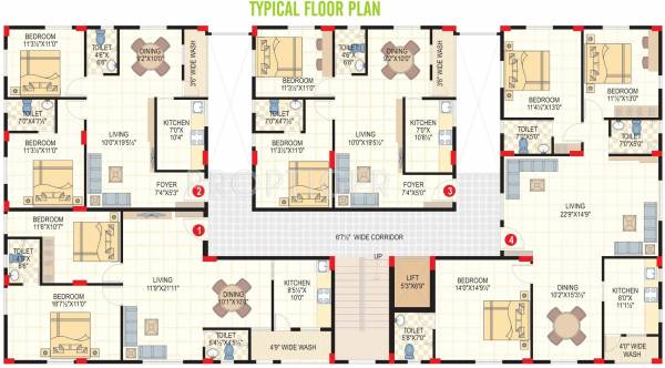 Cecon Builders Manor Typical floor Plan