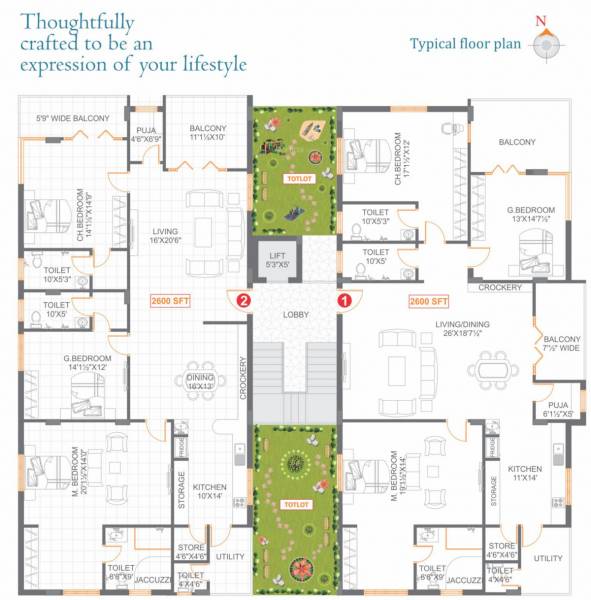  coral-bells Single Tower Cluster Plan