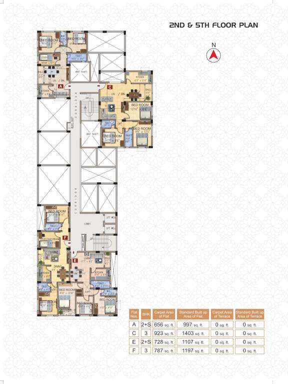  marigold Single Tower Cluster Plan from 2nd & 5th Floor