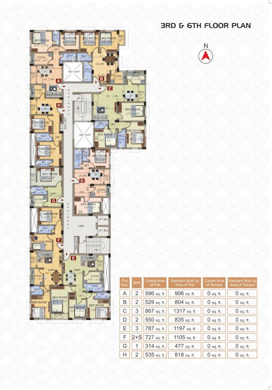  marigold Single Tower Cluster Plan from 3rd & 6th Floor