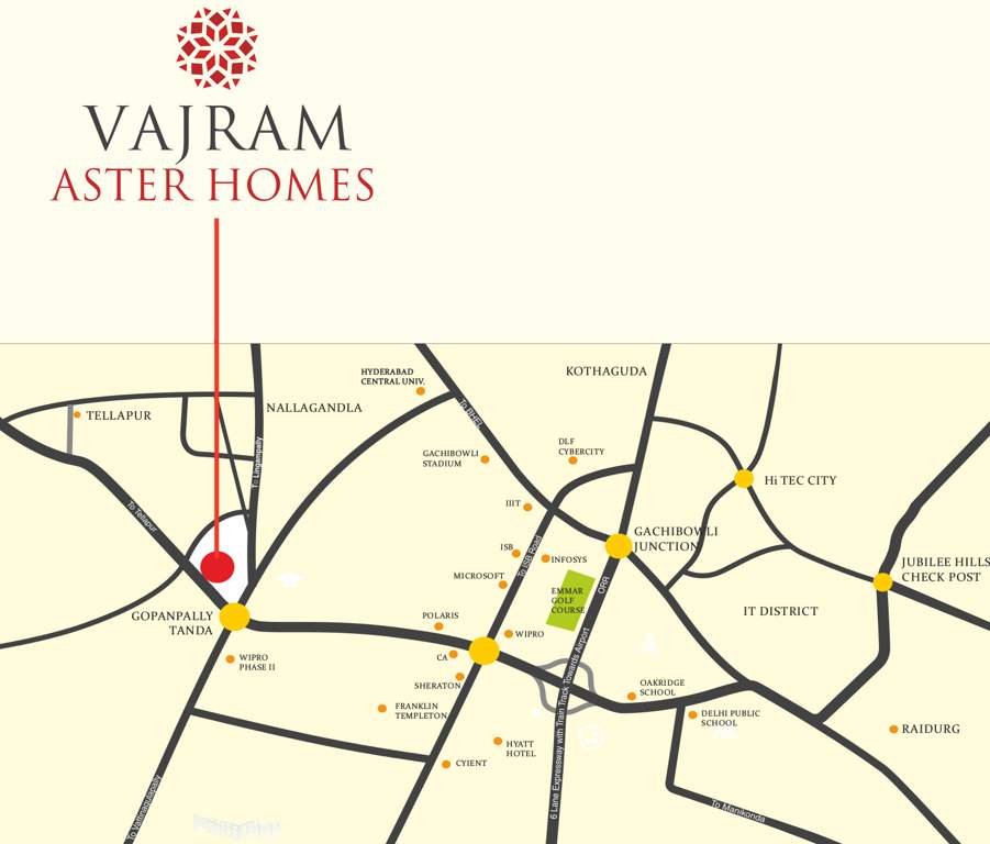  aster homes Images for Location Plan of Vajram Aster Homes