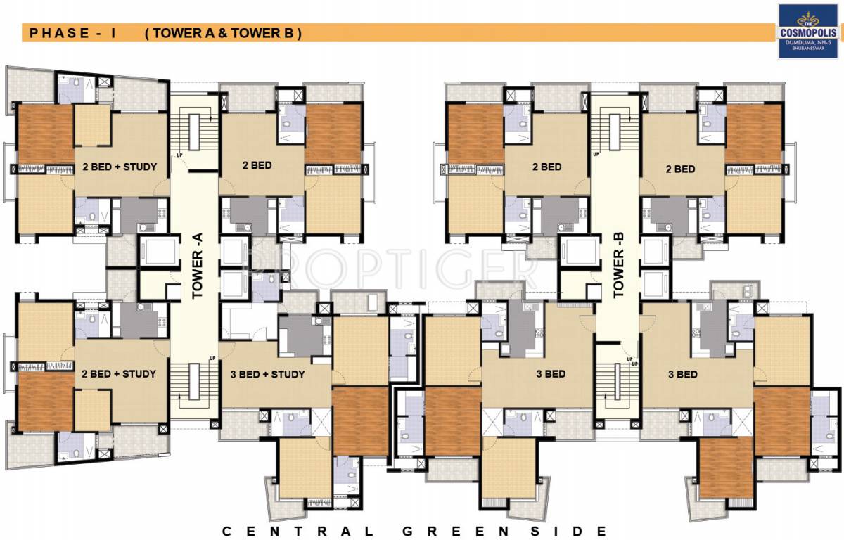 assotech the cosmopolis Tower A & B Typical Cluster Plan