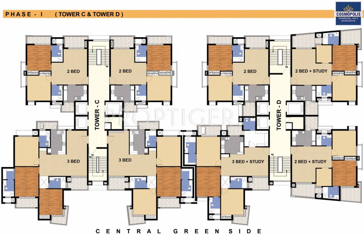 assotech the cosmopolis Tower C & D Typical Cluster Plan
