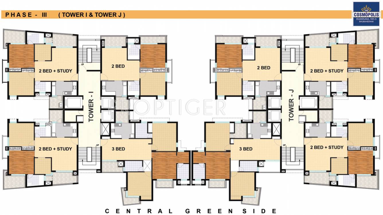 assotech the cosmopolis Tower I & J Typical Cluster Plan