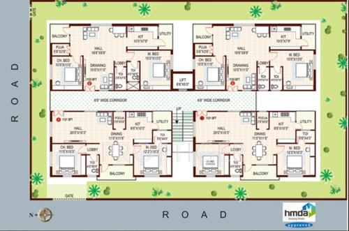 a-v-constructions meghana-residency Meghana Residency Cluster Plan from 1st to 5th Floor
