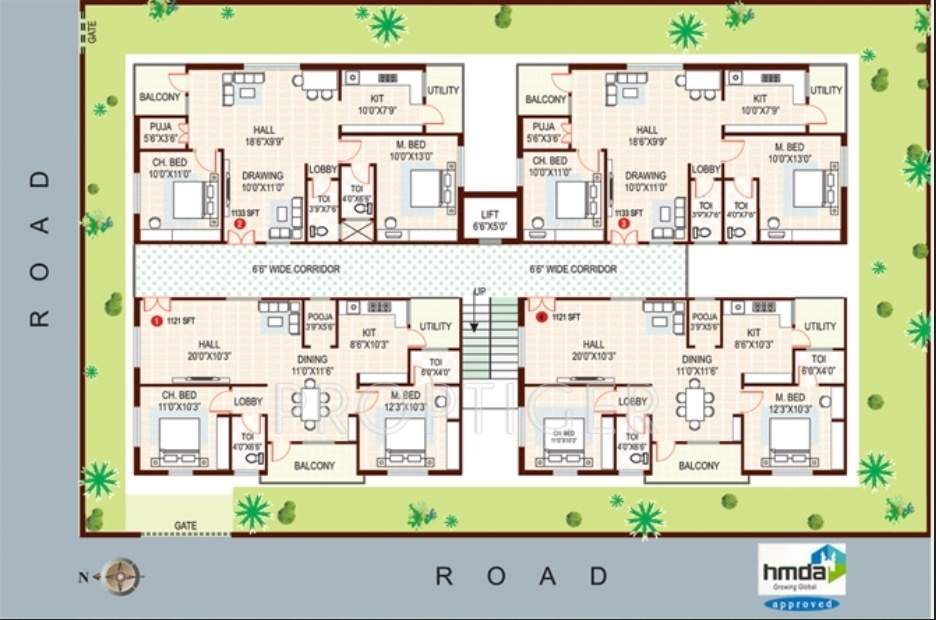 a v constructions meghana residency Meghana Residency Cluster Plan from 1st to 5th Floor