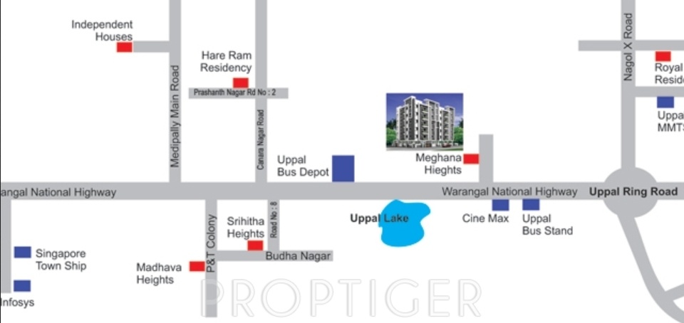 a v constructions meghana residency Location Plan