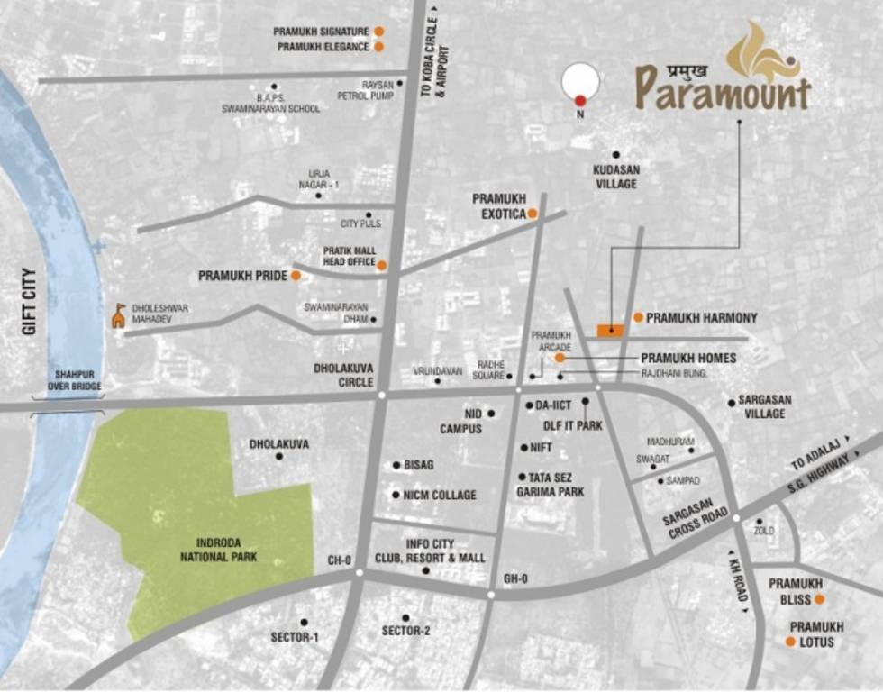 pramukh paramount Location Plan