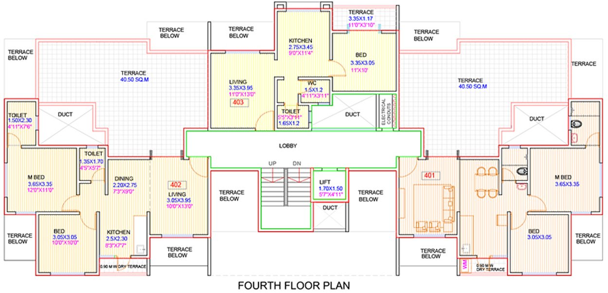  karishma platinum Wing B Cluster Plan for 4th Floor