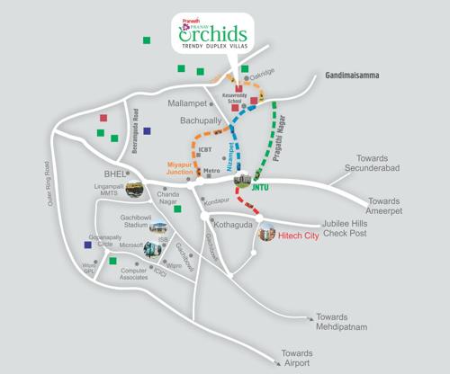  pranav-orchids Images for Location Plan of Praneeth Pranav Orchids