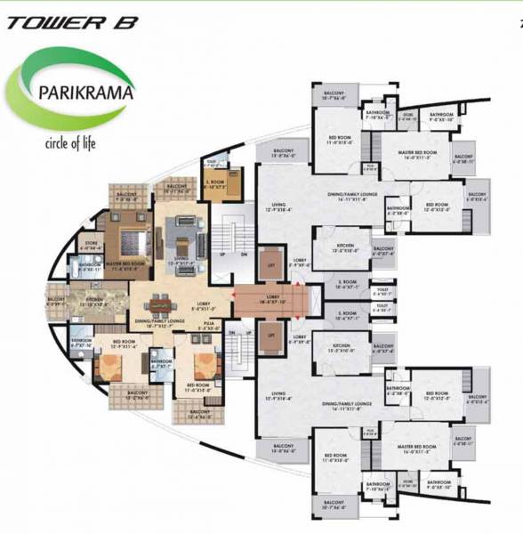 Tower 1A Cluster Plan parikrama Tower 1A Cluster Plan