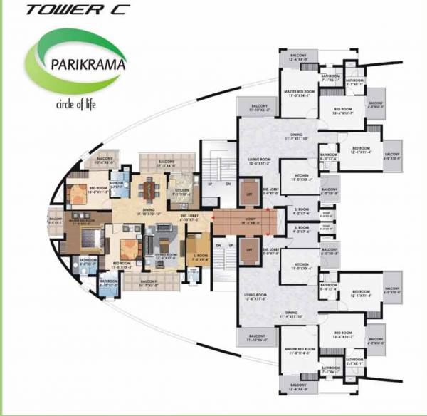 Tower 1A Cluster Plan parikrama Tower 1A Cluster Plan