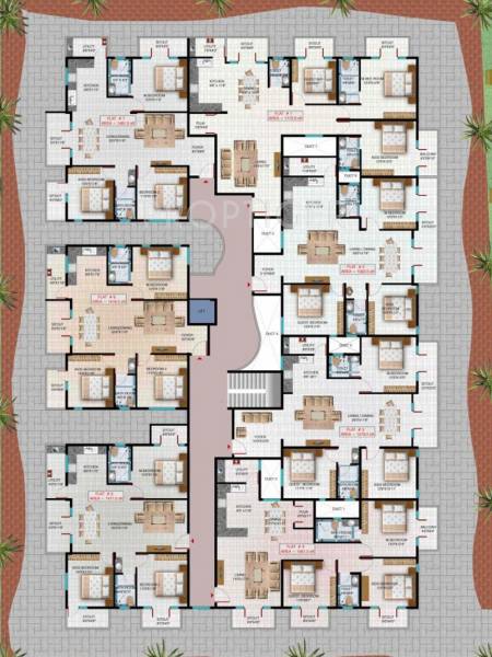 ideal aryan-faery Cluster Plan from 1st to 4th Floor