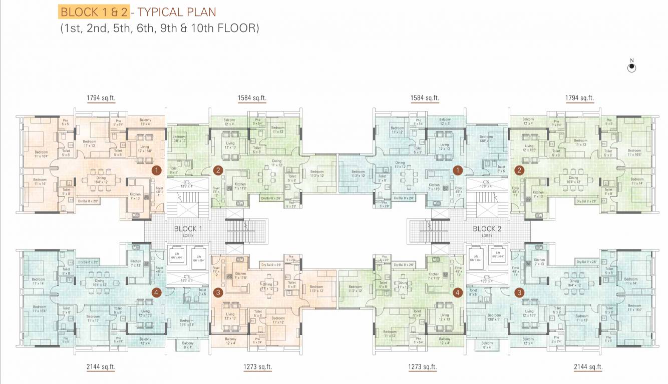  platina Block 1,2 Cluster Plan for 1st Floor