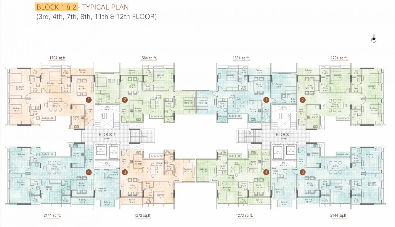  platina Block 1,2 Cluster Plan for 3rd Floor