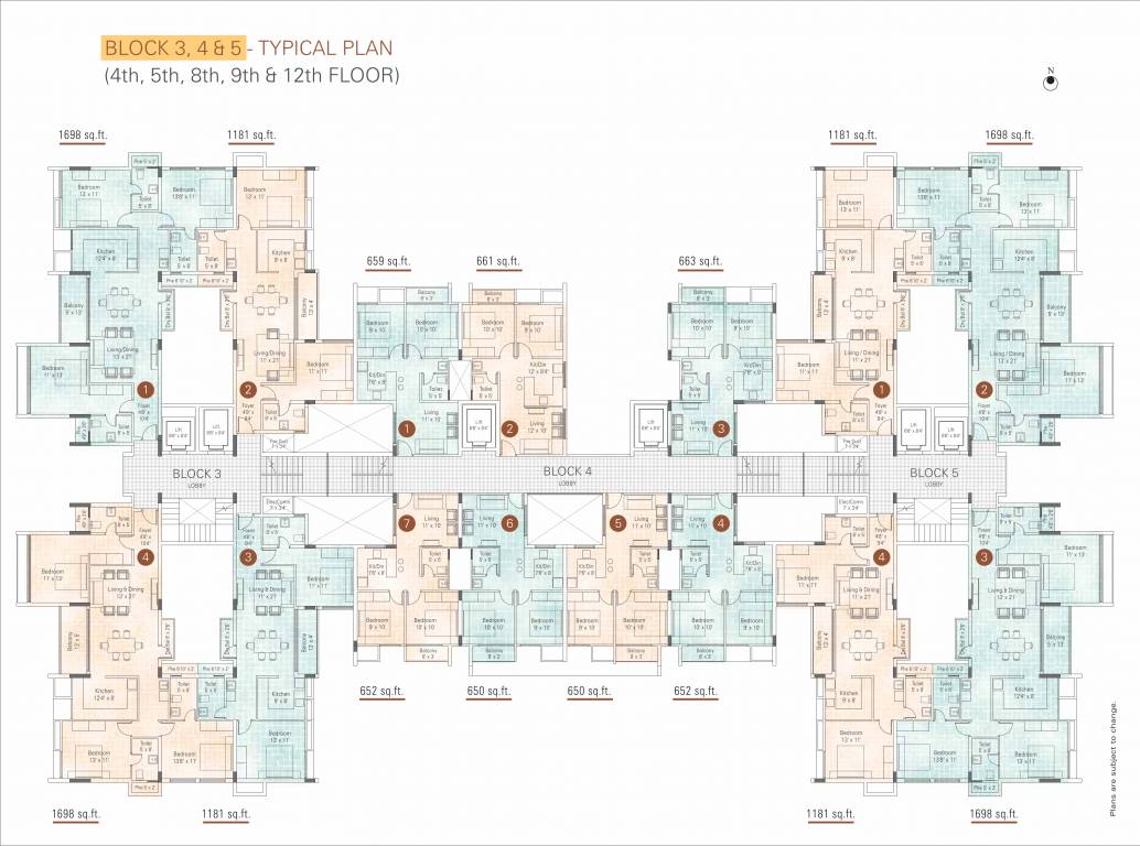  platina Block 3,4,5 Cluster Plan for 4th Floor