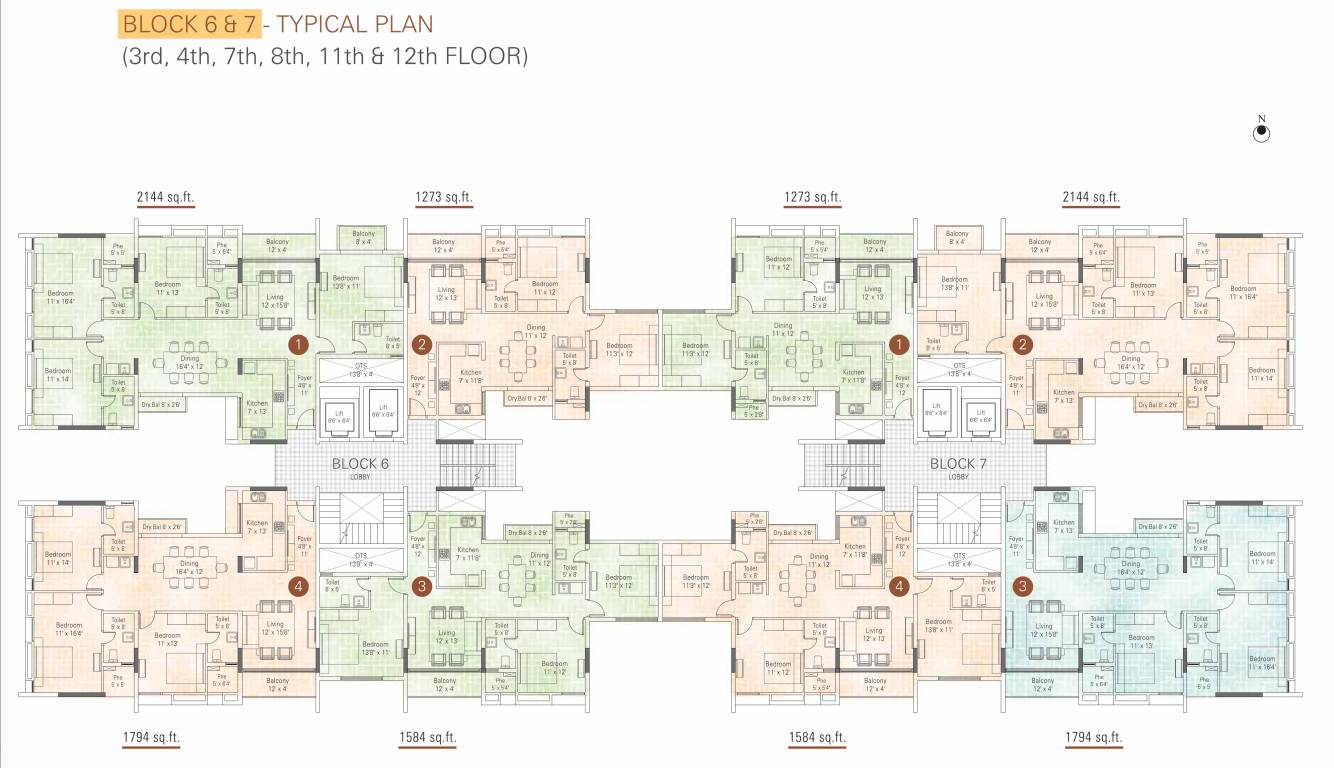  platina Block 6,7 Cluster Plan for 3rd Floor