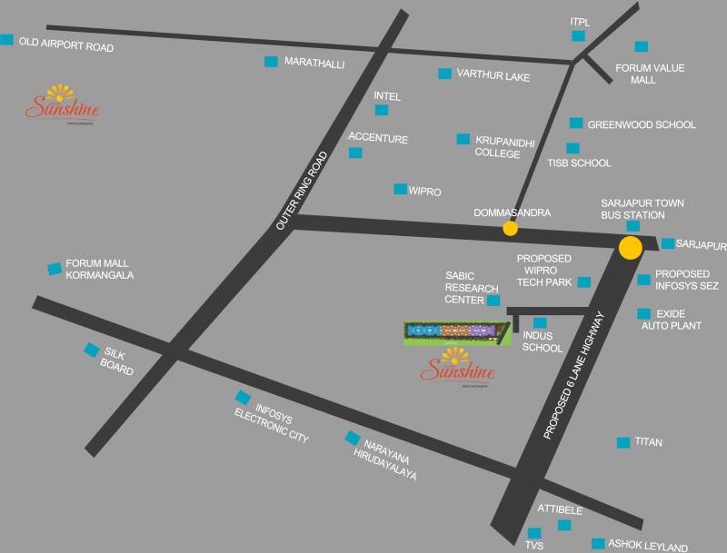  sunshine Images for Location Plan of Aswani Sunshine