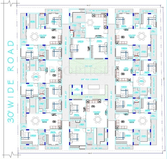 i1 properties spurthi comforts Spurthi Comforts Cluster Plan for Typical Floor