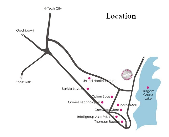 the lake towers Location Plan