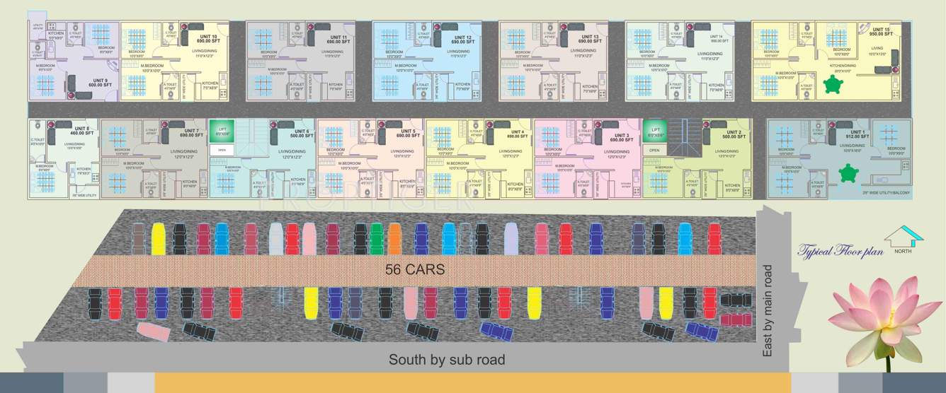  lotus Single Tower Cluster Plan
