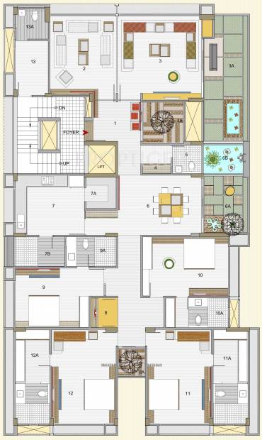 Risha Developers Belvedere Cluster Plan Typical Floor