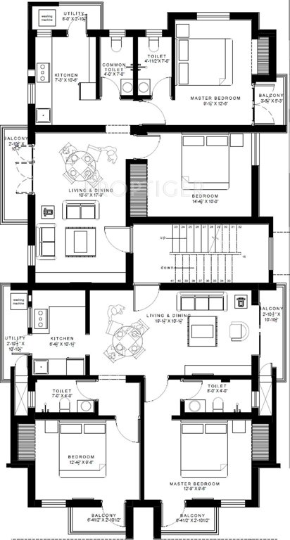 Grace Builders Elegance Frist Floor Cluster Plan