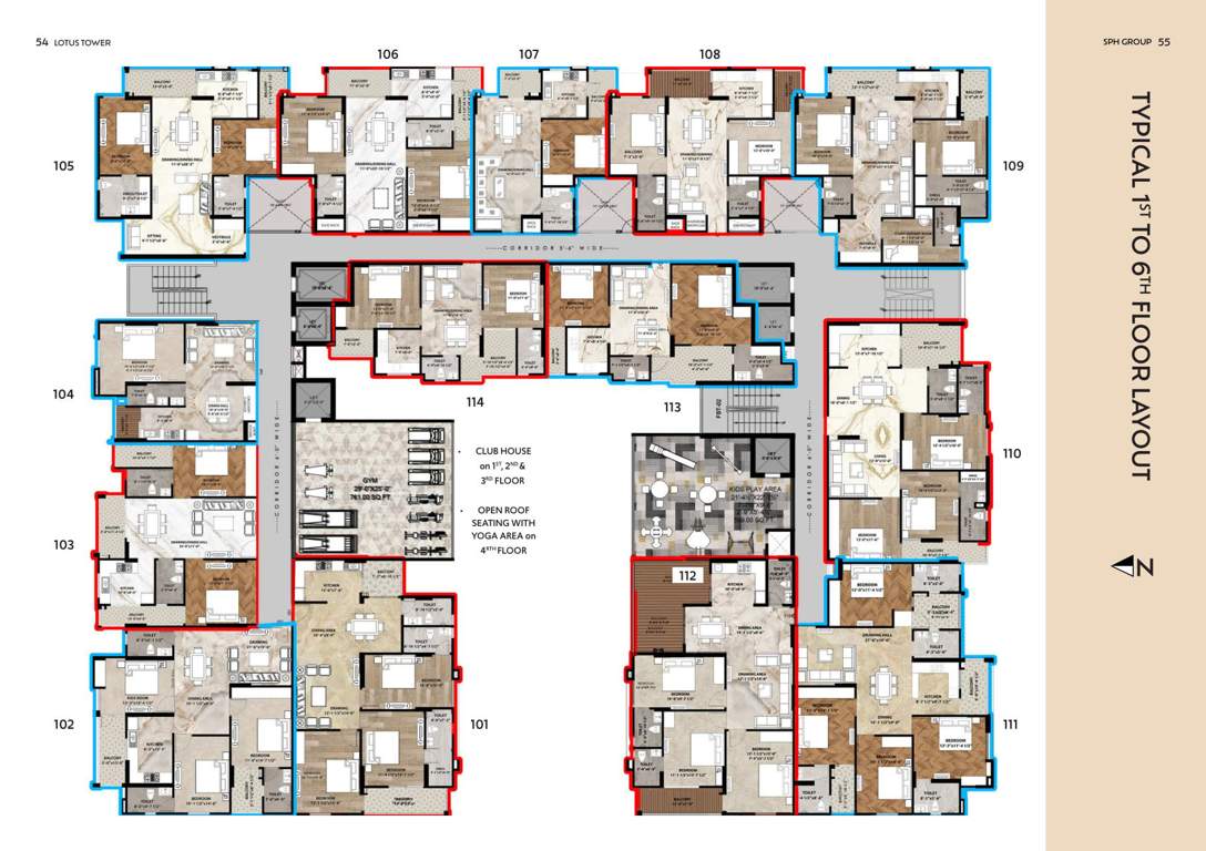  lotus tower Single Tower Cluster Plan
