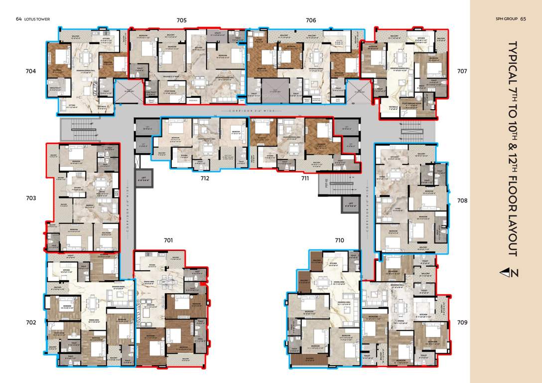  lotus tower Single Tower Cluster Plan